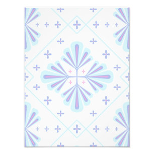 Foto Patrón repetido floral geométrico azul pastel