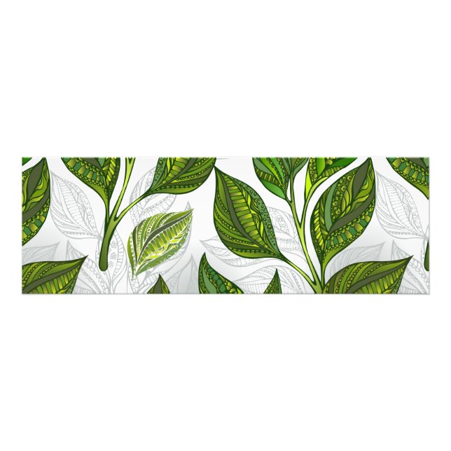 Foto Patrón sin inconvenientes con hojas de té verdes (Frente)