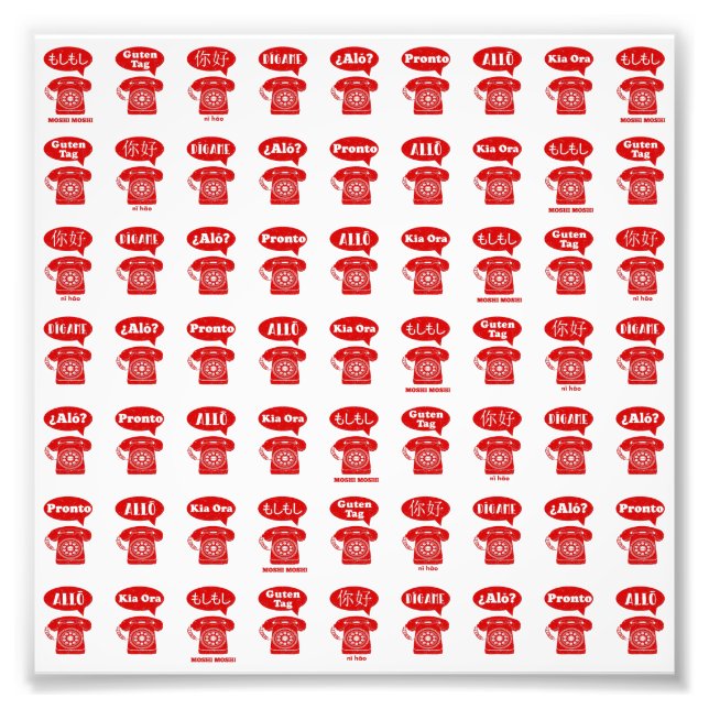 Foto Patrón telefónico de saludos en lengua extranjera (Frente)