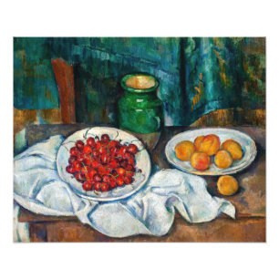Foto Paul Cezanne - Bodegón con cerezas y melocotones