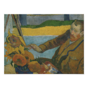 Foto Paul Gauguin-Vincent van Gogh Pintando girasoles