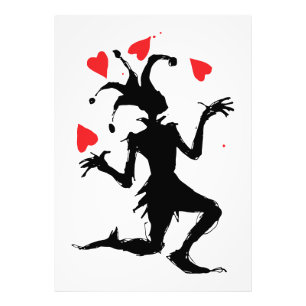 Foto Payaso espeluznante jugando con corazones