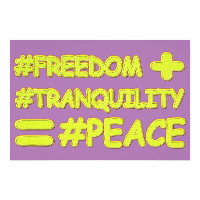 Foto "PEACE FORMULA EQUATION", diseño elegante. ¡Hazte  (Frente)
