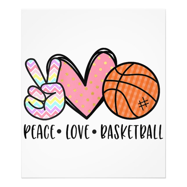 Foto Peace Love Basketball Heart for Women Adolescentes (Frente)
