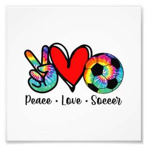 Foto Peace Love Soccer Tie Dye Design Mujeres Jóvenes C