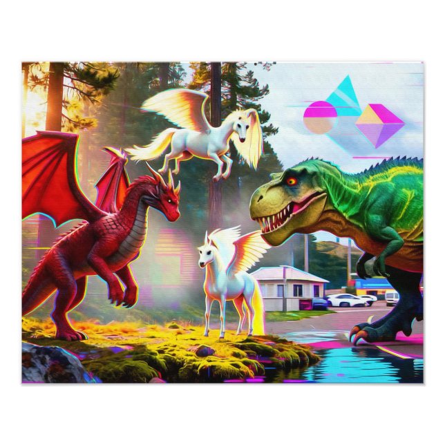 Foto Pegaso, Dragón, Dinosaurio mítico y prehistórico (Frente)