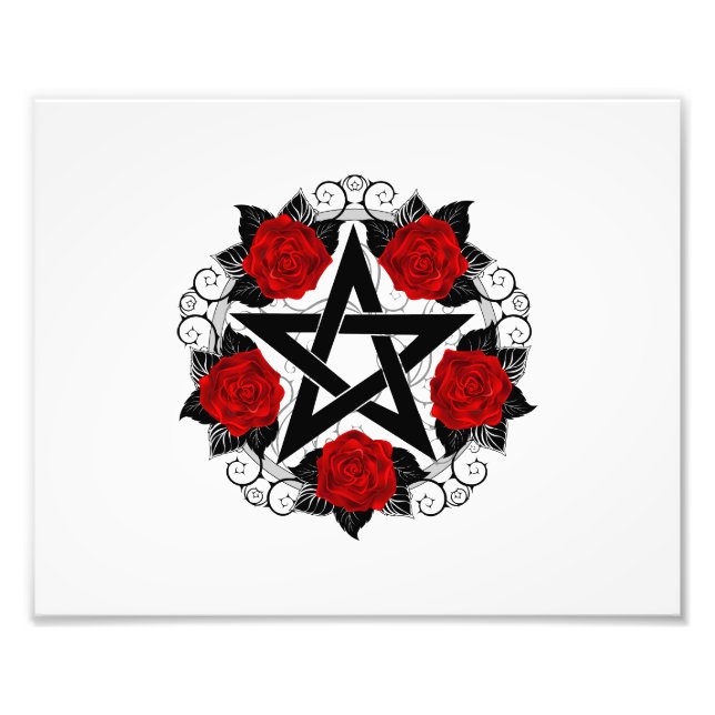 Foto Pentagram con rosas rojas (Frente)