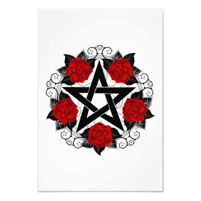 Foto Pentagram con rosas rojas (Frente)