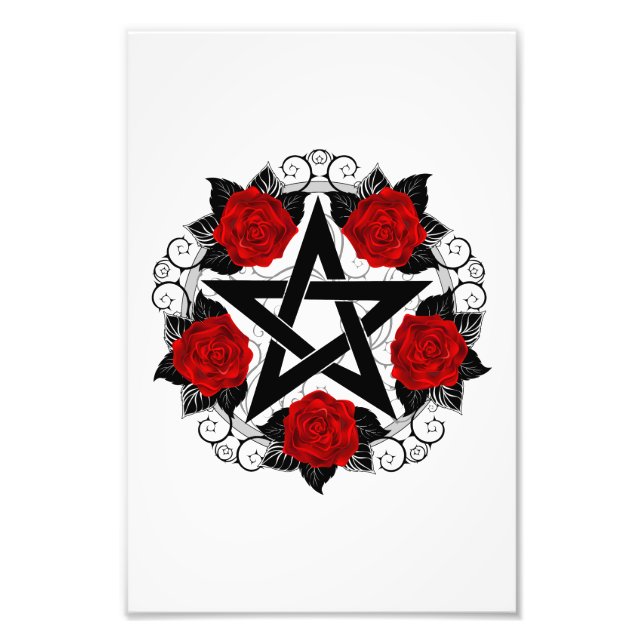 Foto Pentagram con rosas rojas (Frente)