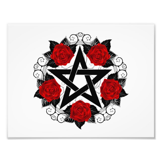 Foto Pentagram con rosas rojas (Frente)