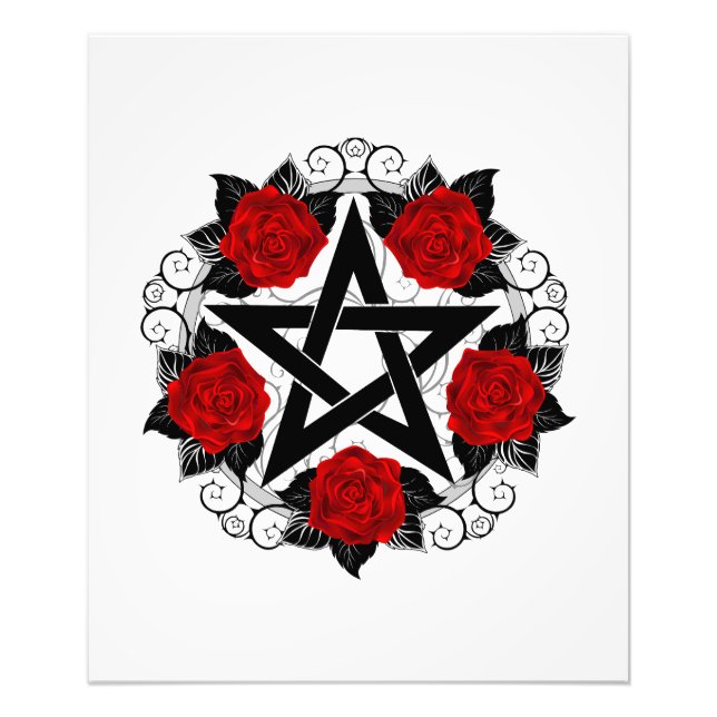 Foto Pentagram con rosas rojas (Frente)