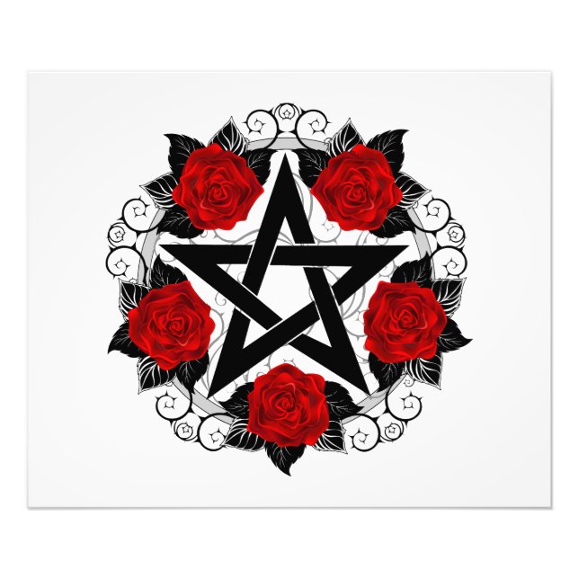 Foto Pentagram con rosas rojas (Frente)