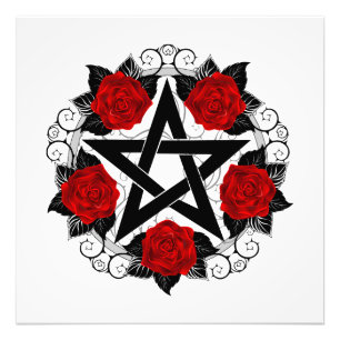 Foto Pentagram con rosas rojas