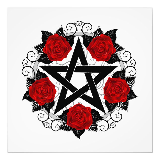 Foto Pentagram con rosas rojas (Frente)