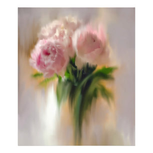 Foto Peonías rosadas soñadoras en jarrón blanco