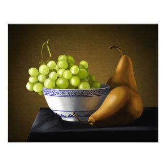 Foto Peras y uvas Fruit Bowl con vida