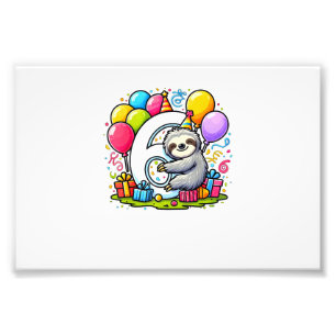 Foto Perezoso cumpleaños 6 para niño niña 6 años sexto 