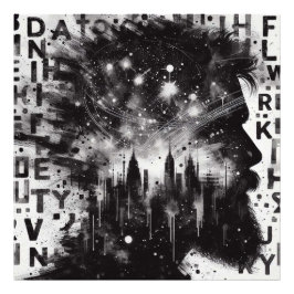 Foto Perfil de hombre de doble exposición con perfil de