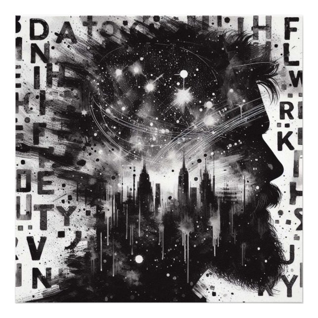 Foto Perfil de hombre de doble exposición con perfil de (Frente)