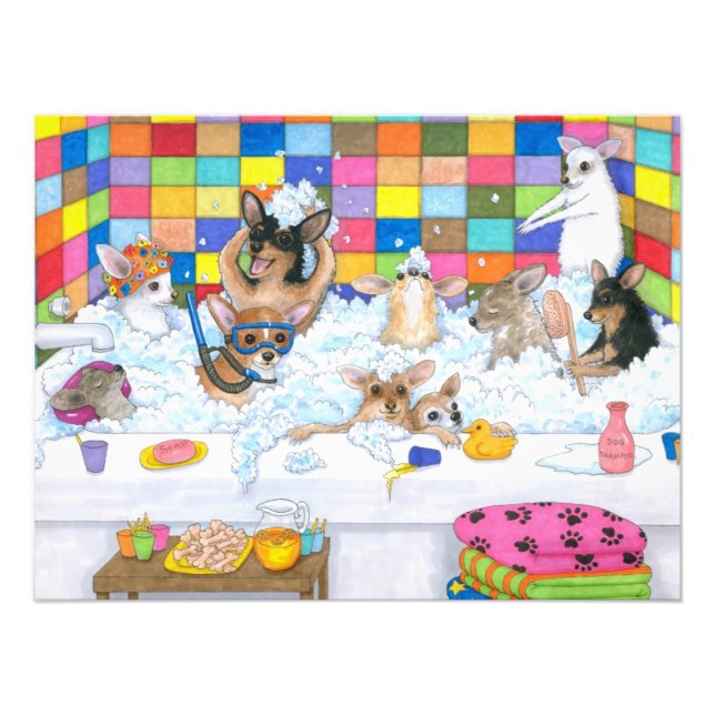 Foto Perro 121 gracioso Chihuahua en baño (Frente)