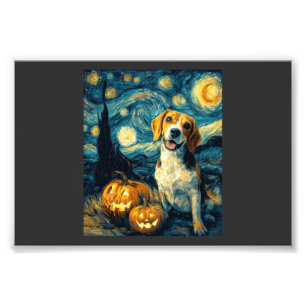 Foto Perro beagle lindo de Halloween Jack O Lantern Cal