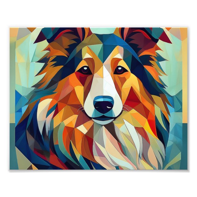 Foto Perro cubista de IA (Frente)