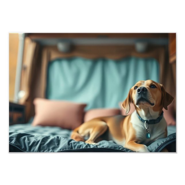 Foto Perro en cama (Frente)