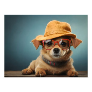 Foto Perro gracioso con gafas y gorra
