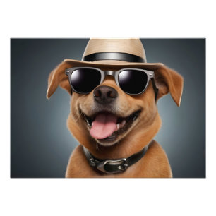 Foto Perro gracioso con gafas y gorra