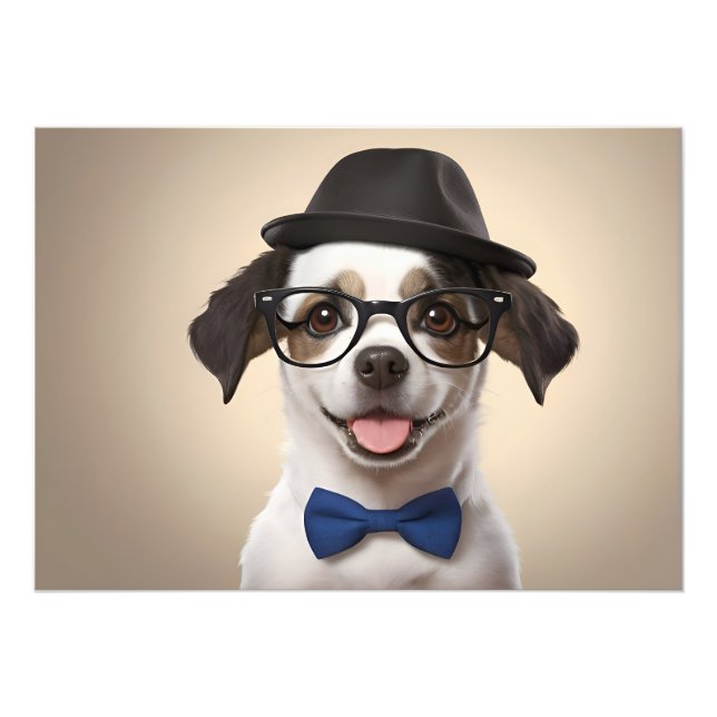 Foto Perro gracioso con gafas y gorra (Frente)