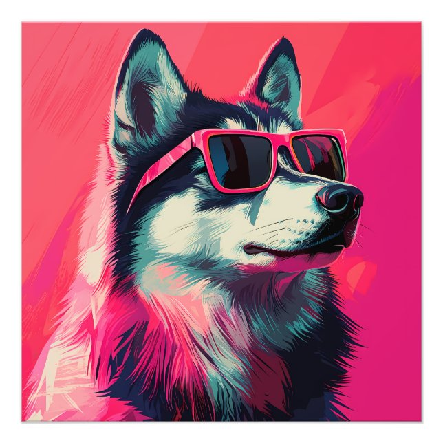 Foto Perro lindo Siberian Husky con gafas de sol (Frente)