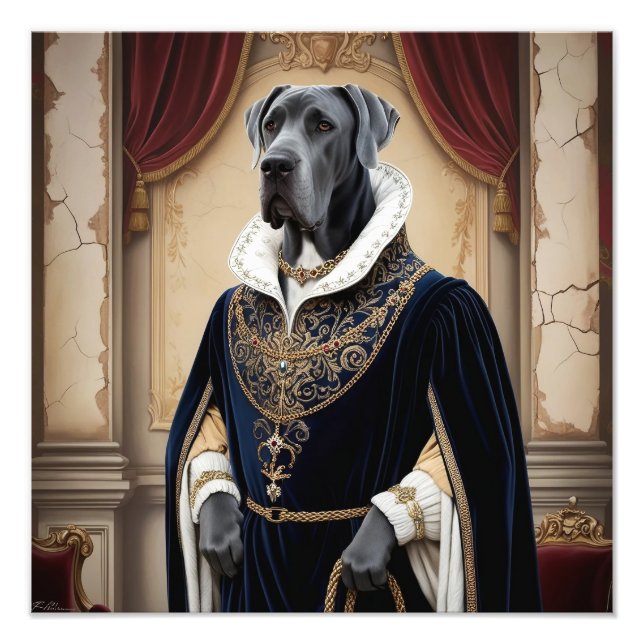 Foto Perro Regal con atuendo renacentista - Arte Digita (Frente)