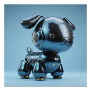 Foto Perro Robot Azul Cromo