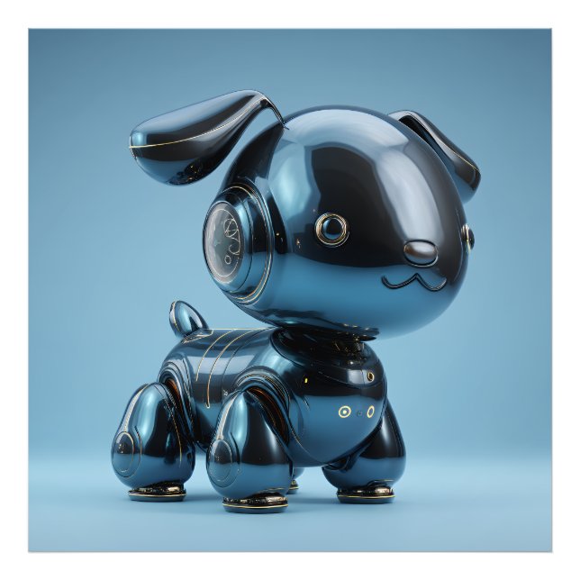 Foto Perro Robot Azul Cromo (Frente)