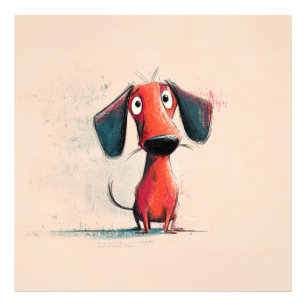 Foto Perro Rojo Divertido – Arte de Mascota de Dibujos 
