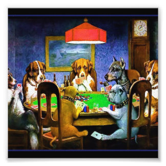 Foto Perros jugando al póquer