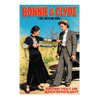 Foto Personaliza Arte Retro de Bonnie y Clyde Duo de Fo