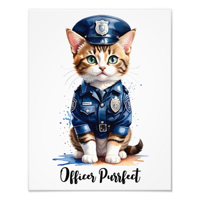 Foto Personalización del gato en arte acuático uniforme (Frente)