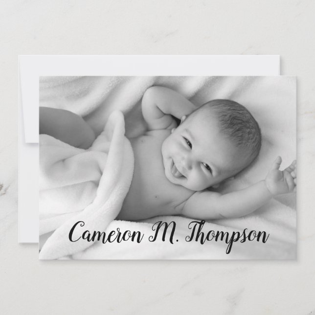 Foto personalizada Anuncio de nacimiento de bebé m (Anverso)