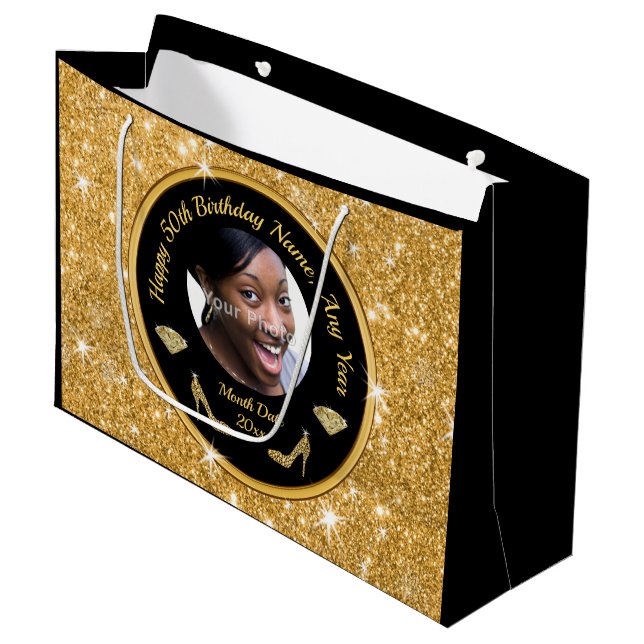 Foto personalizada, Bolsas de regalo de cumpleaños (Angulo Anverso)
