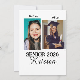 Foto personalizada de graduación antes y después