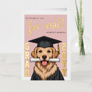 Foto personalizada de graduación de perro retrieve