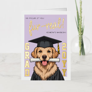 Foto personalizada de graduación de perro retrieve