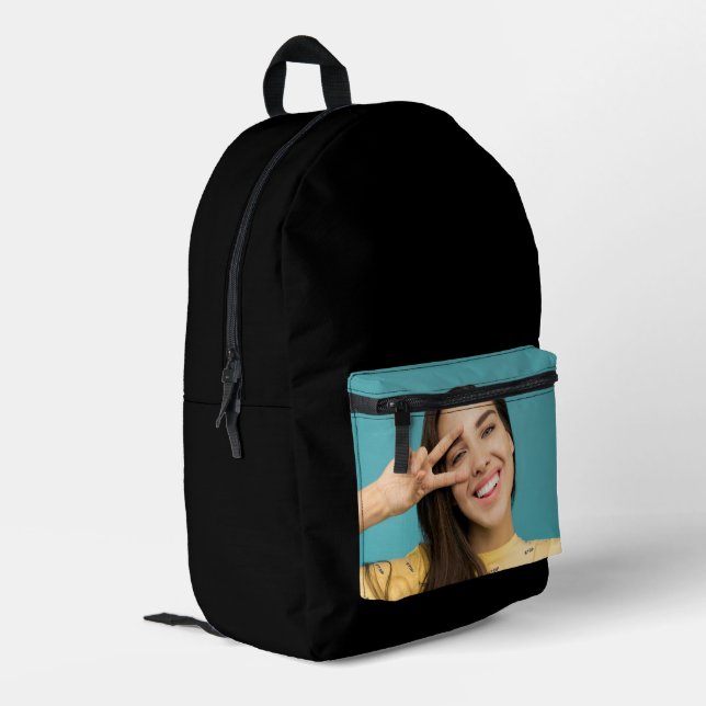 Foto personalizada de la mochila negra de personal (Esquina izquierda trasera)