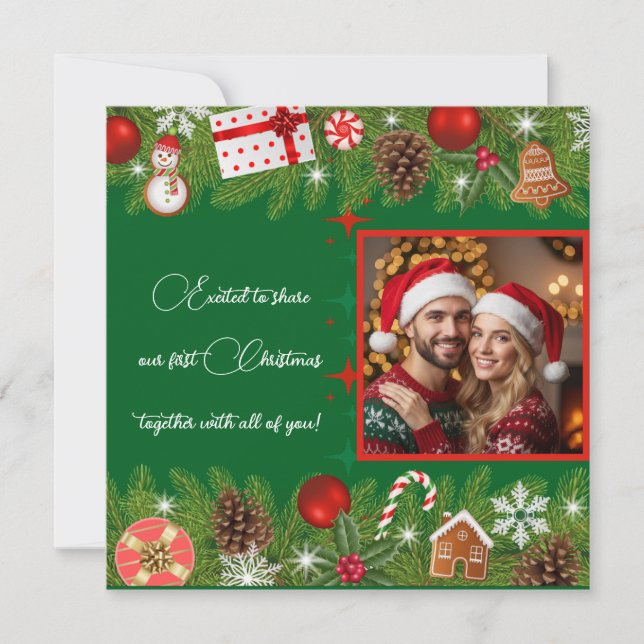 Foto personalizada de la primera Navidad (Anverso)