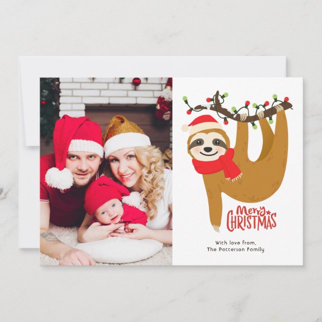 Foto personalizada de Merry Christmas Sloth (Anverso)
