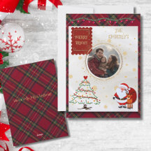 Foto personalizada de Navidad con Santa y árbol
