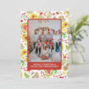 foto personalizada de Navidad en paisley acuarela
