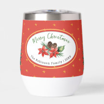 Foto personalizada de Navidad Familia Poinsettia R