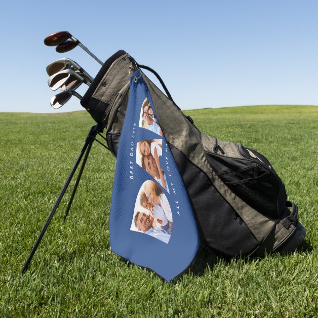 Foto personalizada de papá toalla de golf - Padre  (Verde)